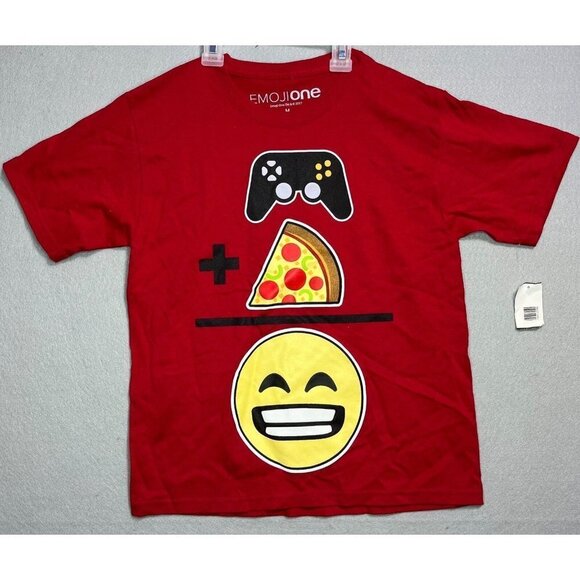 EmojiOne Kids Shirt Medium Red 100% Cotton Youth Kids, Cute, Great Present - Picture 1 of 5